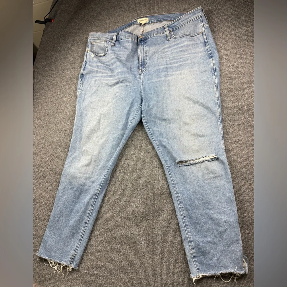 Madewell Distressed Women’s High Rise Cropped Skinny Jeans, Size 37 - Picture 3 of 13